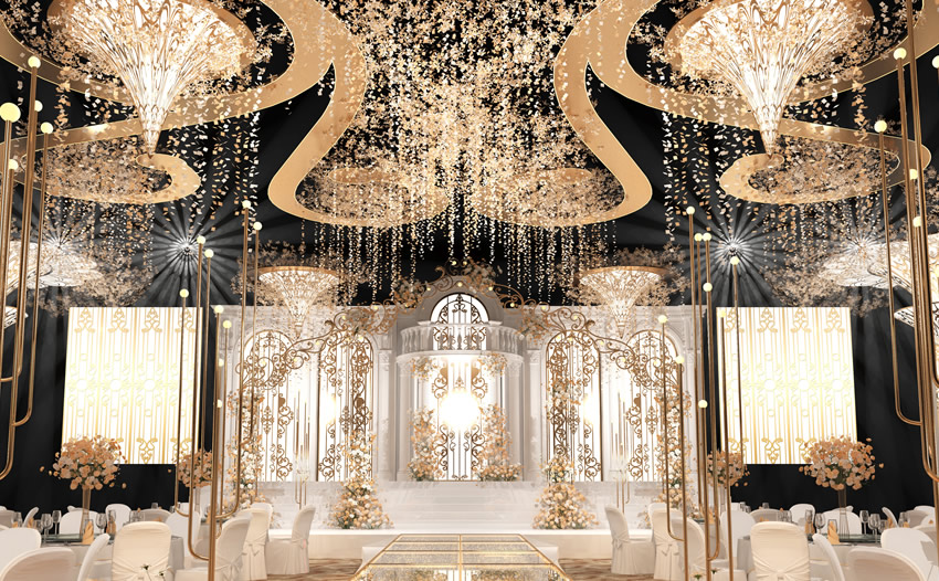 海南藏族花木兰喜事汇金色大厅效果展示